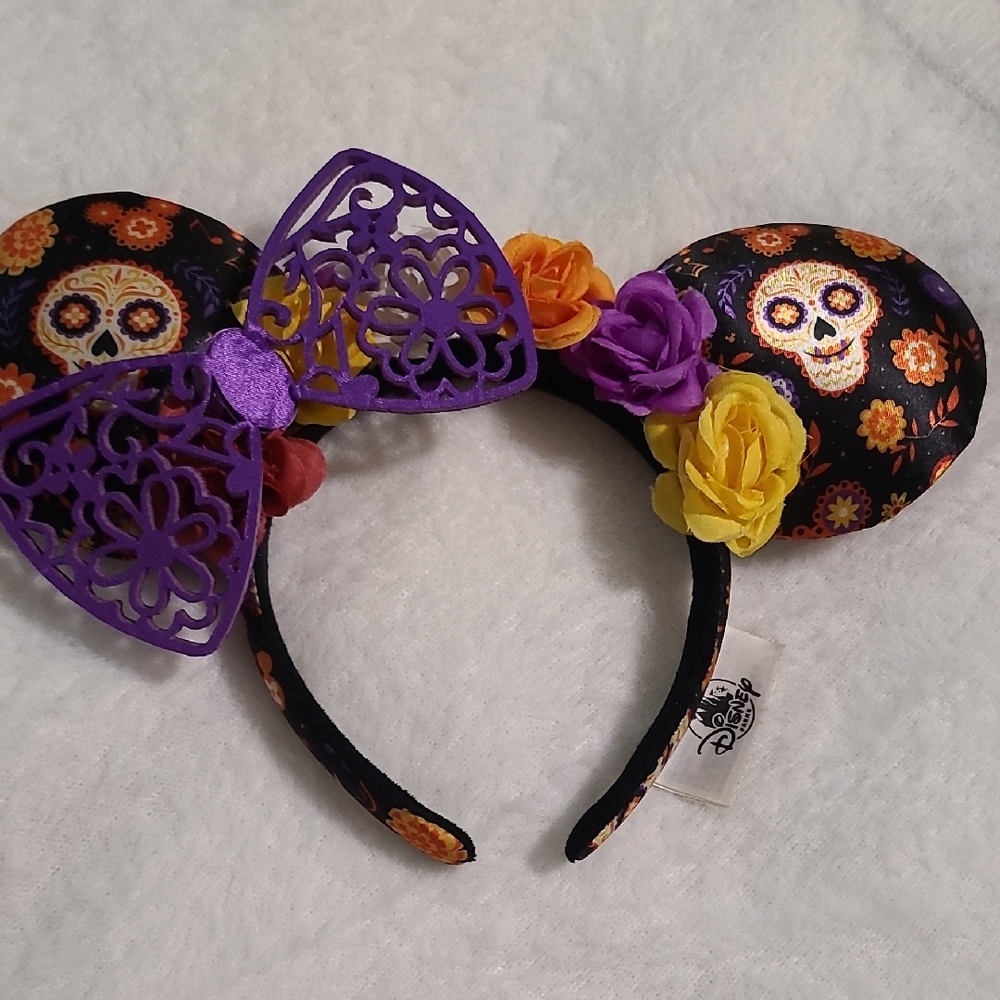 Disney Halloween Skull Ears Headband - Purple, Yellow, Orange